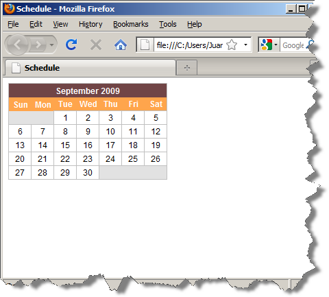 Calendar - Second Pass